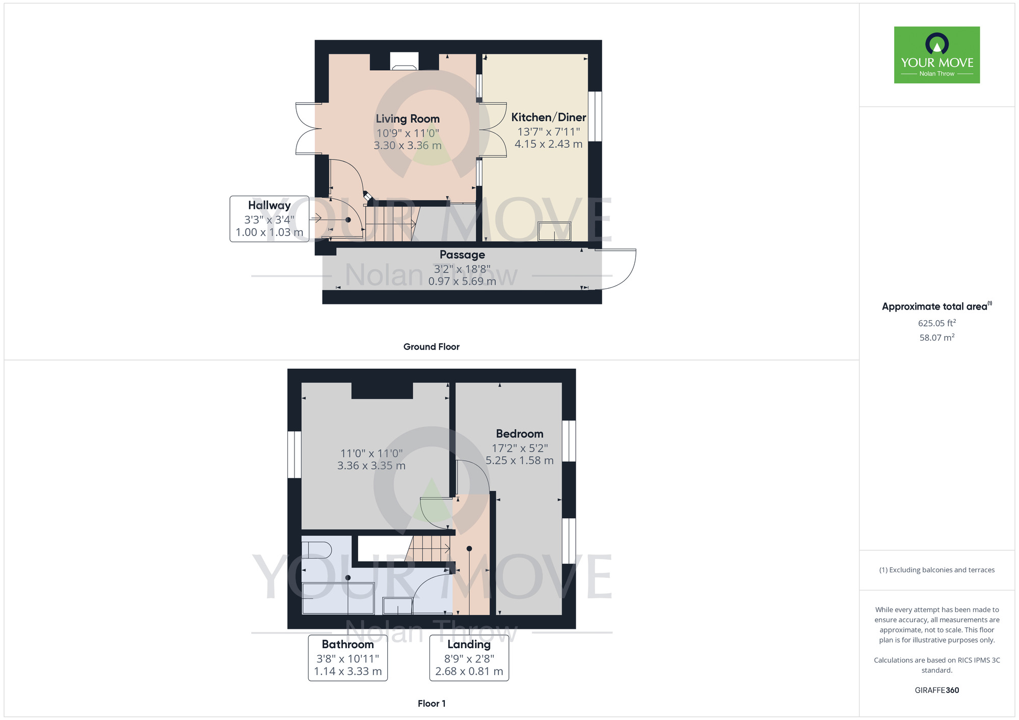 Floorplan of 2 bedroom Mid Terrace House for sale, Grange Road, Geddington, Northamptonshire, NN14