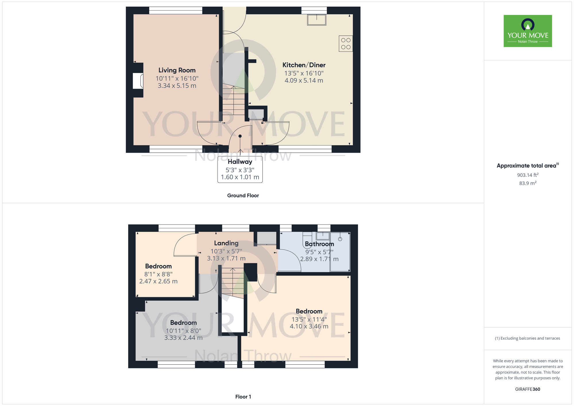 Floorplan of 3 bedroom Semi Detached House for sale, Town Close, Little Harrowden, Wellingborough, NN9