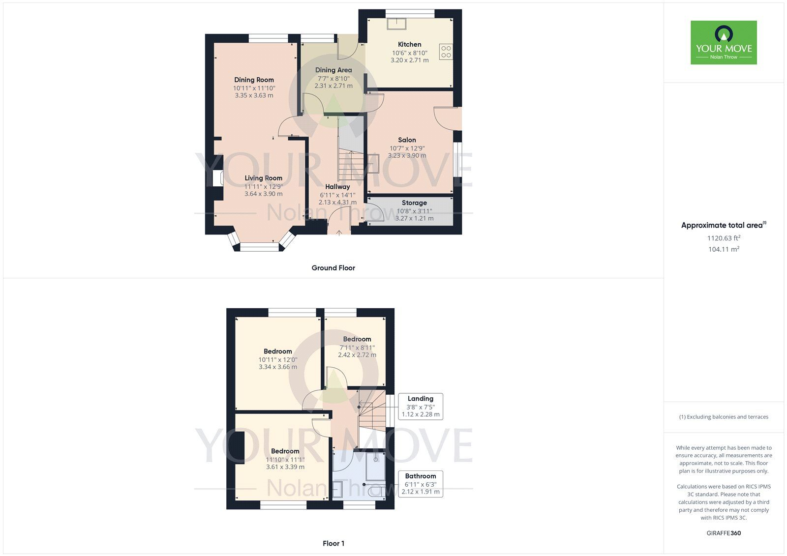 Floorplan of 3 bedroom Semi Detached House for sale, Blandford Avenue, Kettering, Northamptonshire, NN16