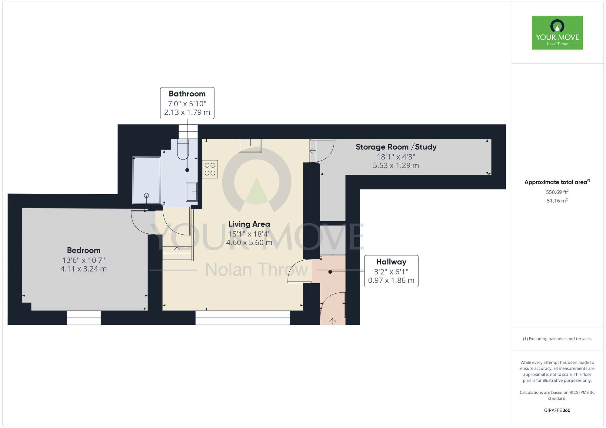 Floorplan of 1 bedroom  Flat to rent, Cobden Street, Kettering, Northamptonshire, NN16