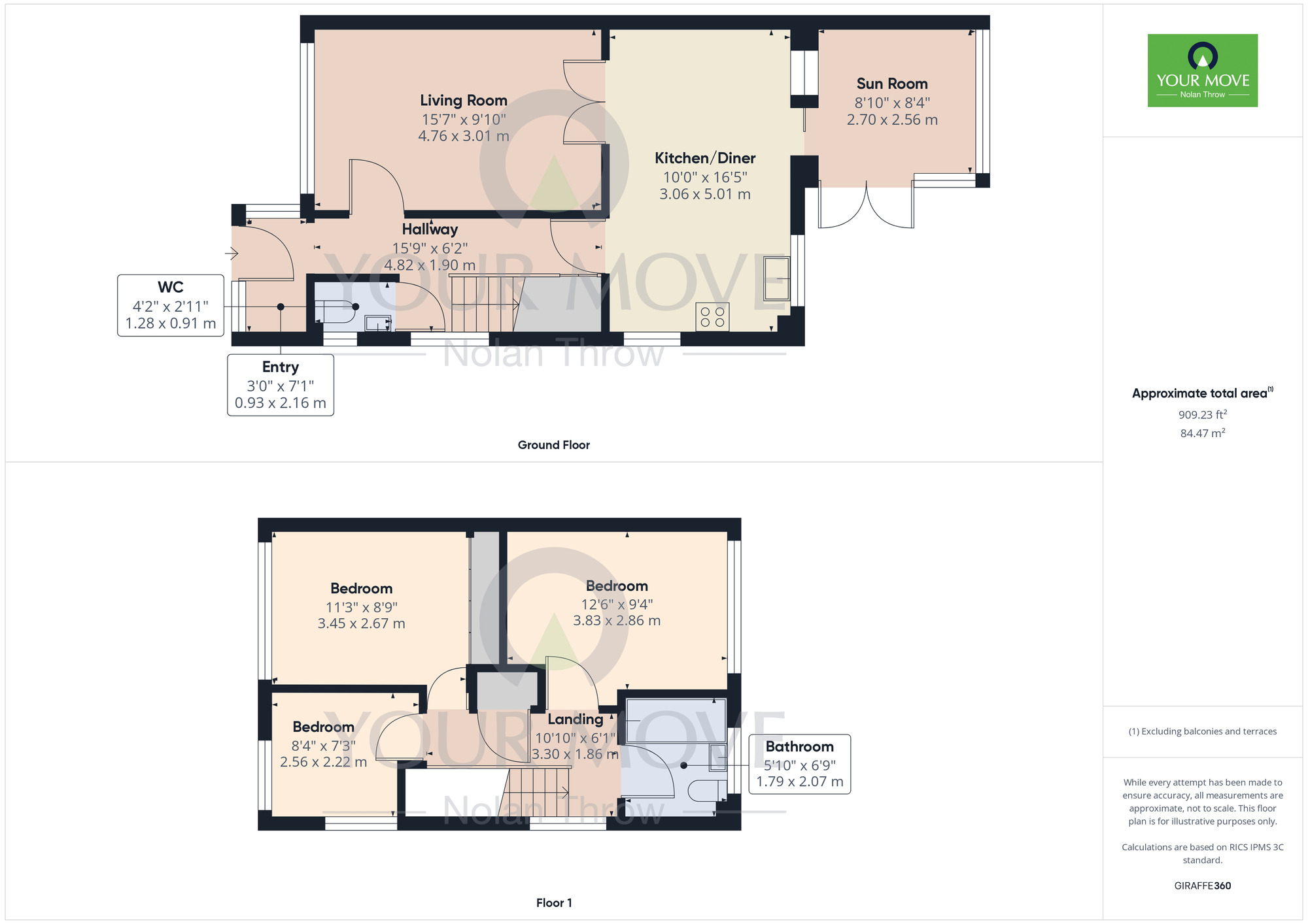 Floorplan of 3 bedroom End Terrace House for sale, Lawson Street, Kettering, Northamptonshire, NN16