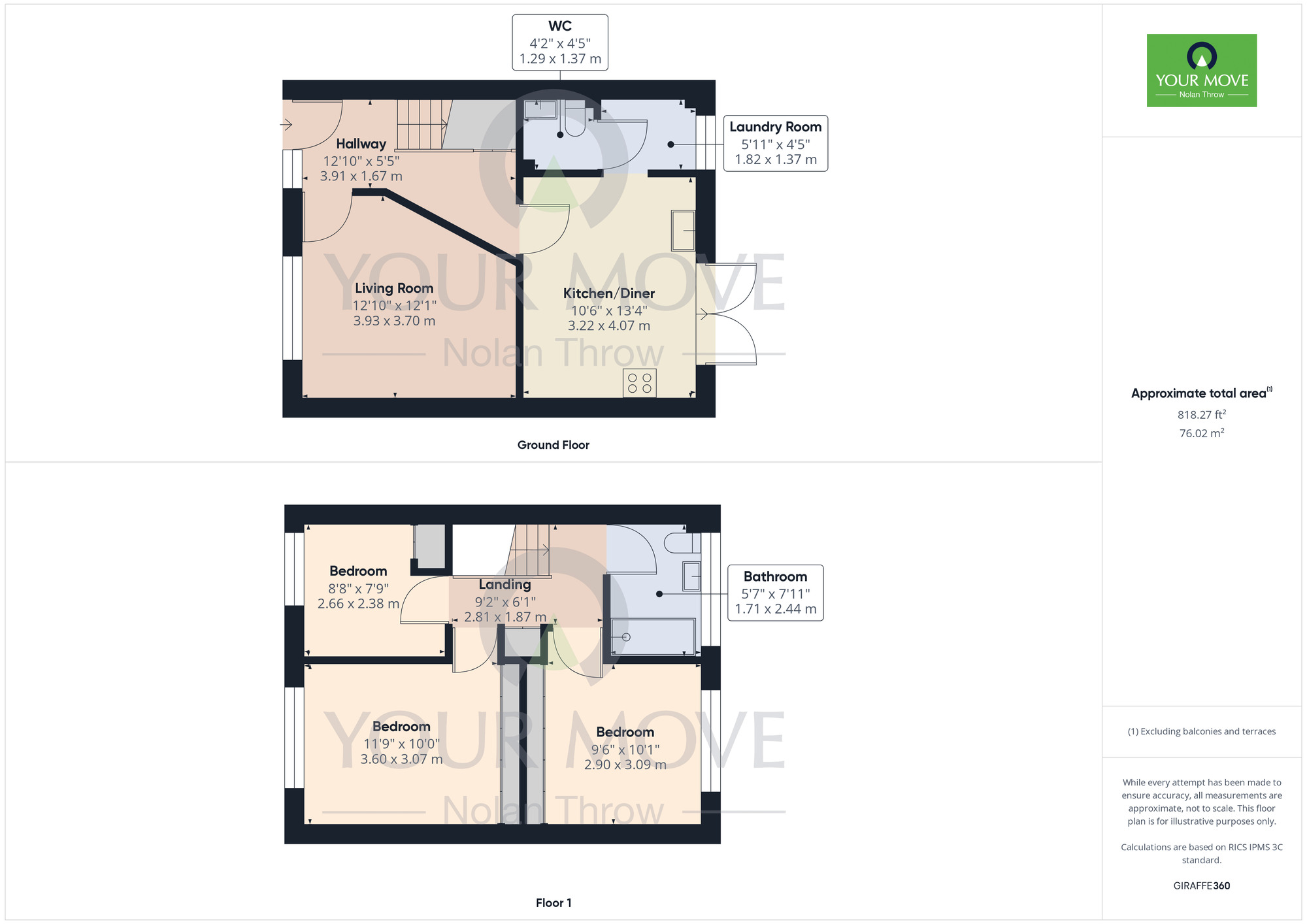 Floorplan of 3 bedroom End Terrace House for sale, Burns Road, Wellingborough, Northamptonshire, NN8