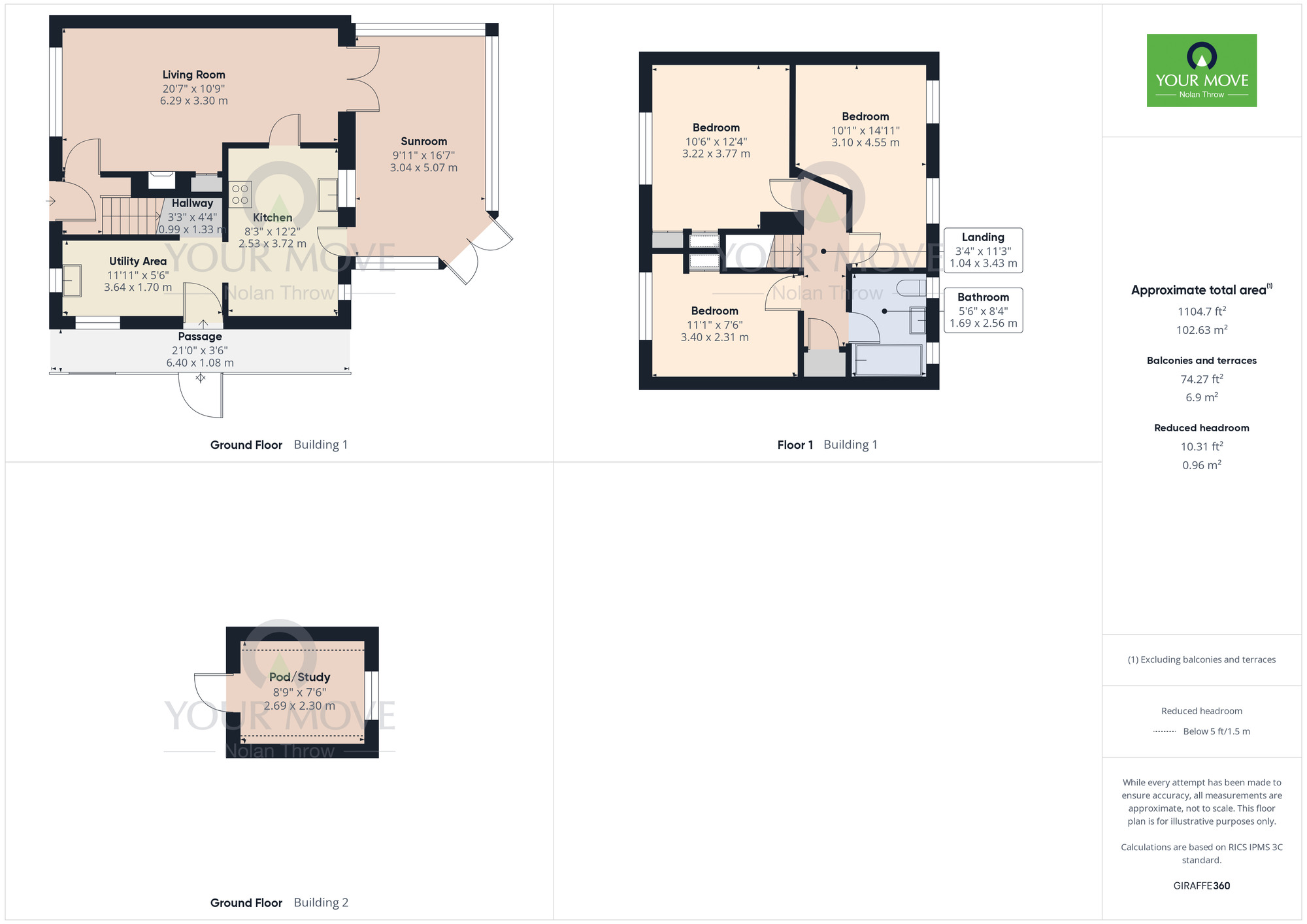 Floorplan of 3 bedroom Mid Terrace House for sale, Orlingbury Road, Pytchley, Northamptonshire, NN14