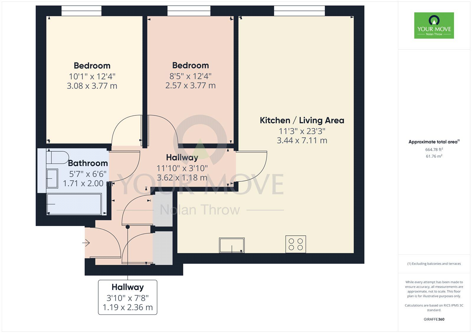 Floorplan of 2 bedroom  Flat for sale, Queen Street, Kettering, Northamptonshire, NN16