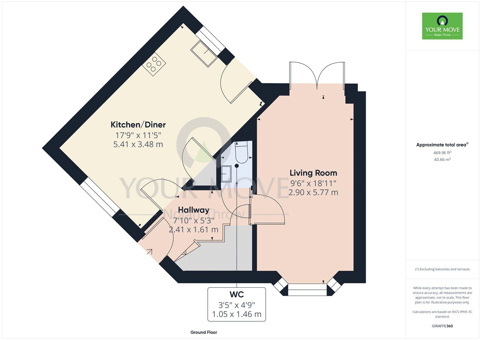 Floorplan of 3 bedroom Detached House for sale, Gardenfield, Higham Ferrers, Northamptonshire, NN10