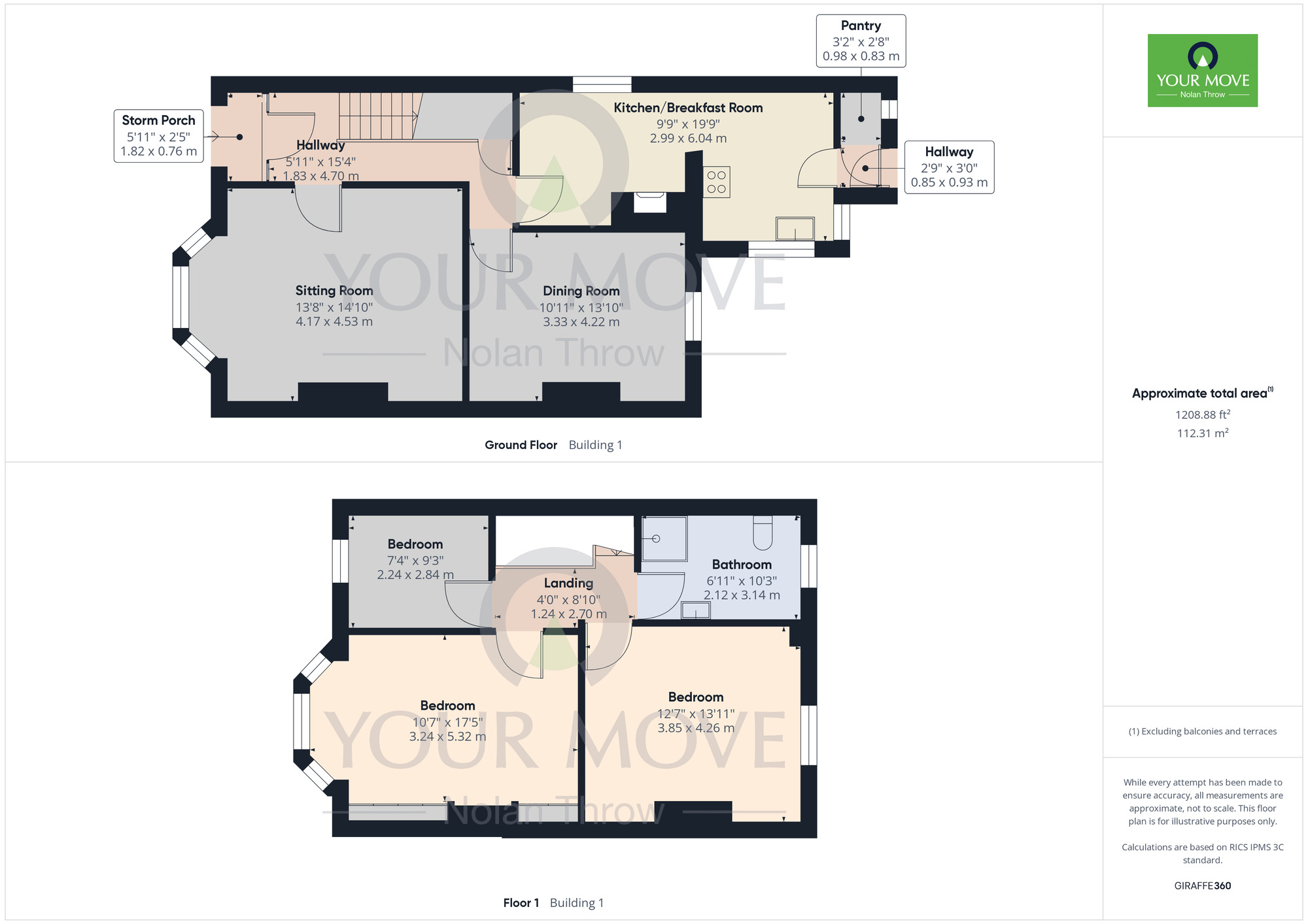 Floorplan of 3 bedroom Semi Detached House for sale, Huntingdon Road, Thrapston, Northamptonshire, NN14