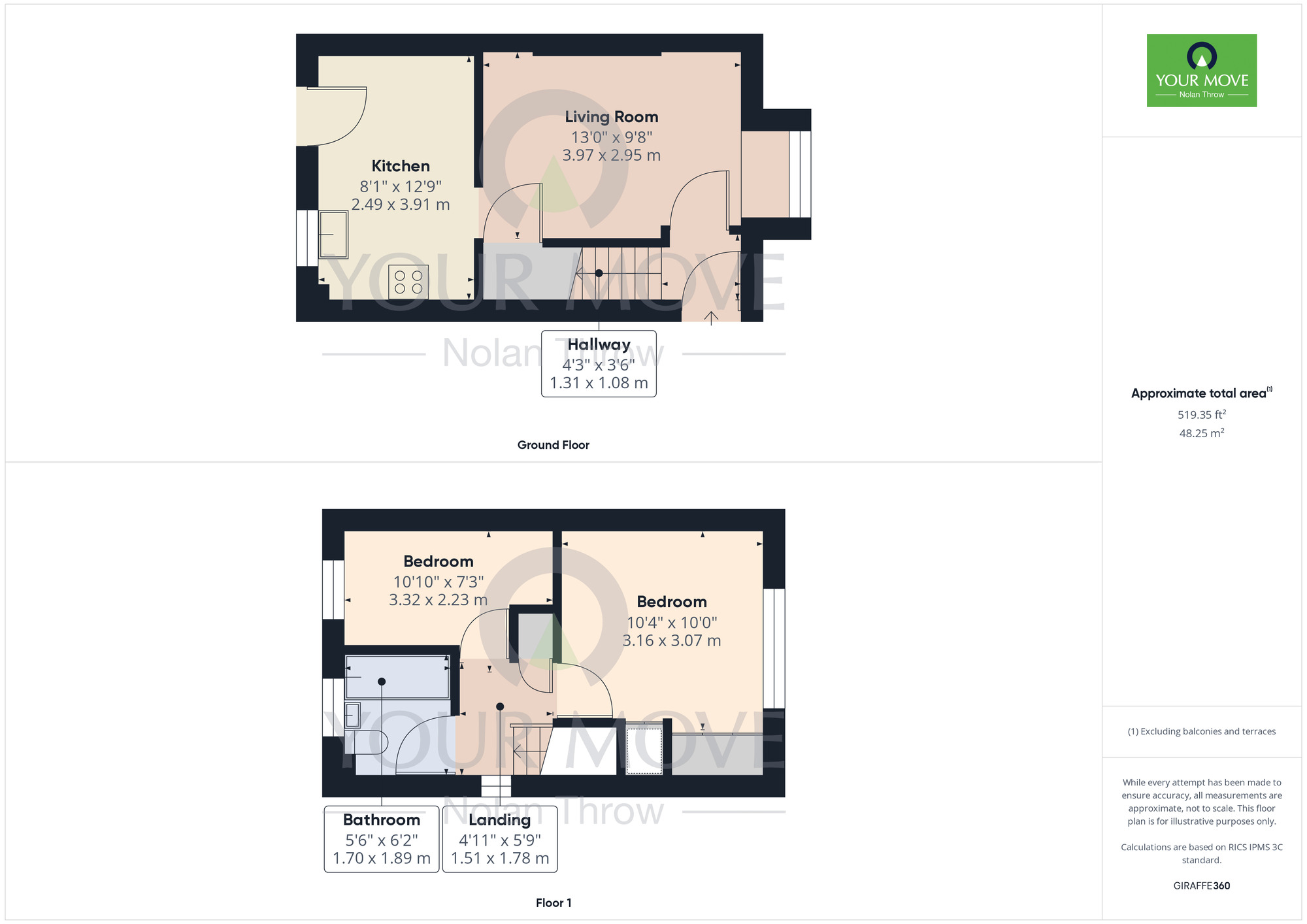 Floorplan of 2 bedroom Semi Detached House for sale, Sycamore Close, Kettering, Northamptonshire, NN16