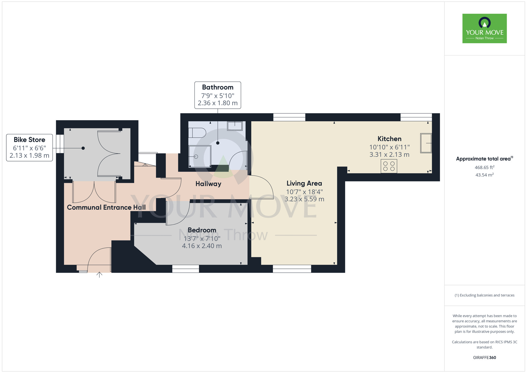 Floorplan of 1 bedroom  Flat to rent, Cobden Street, Kettering, Northamptonshire, NN16