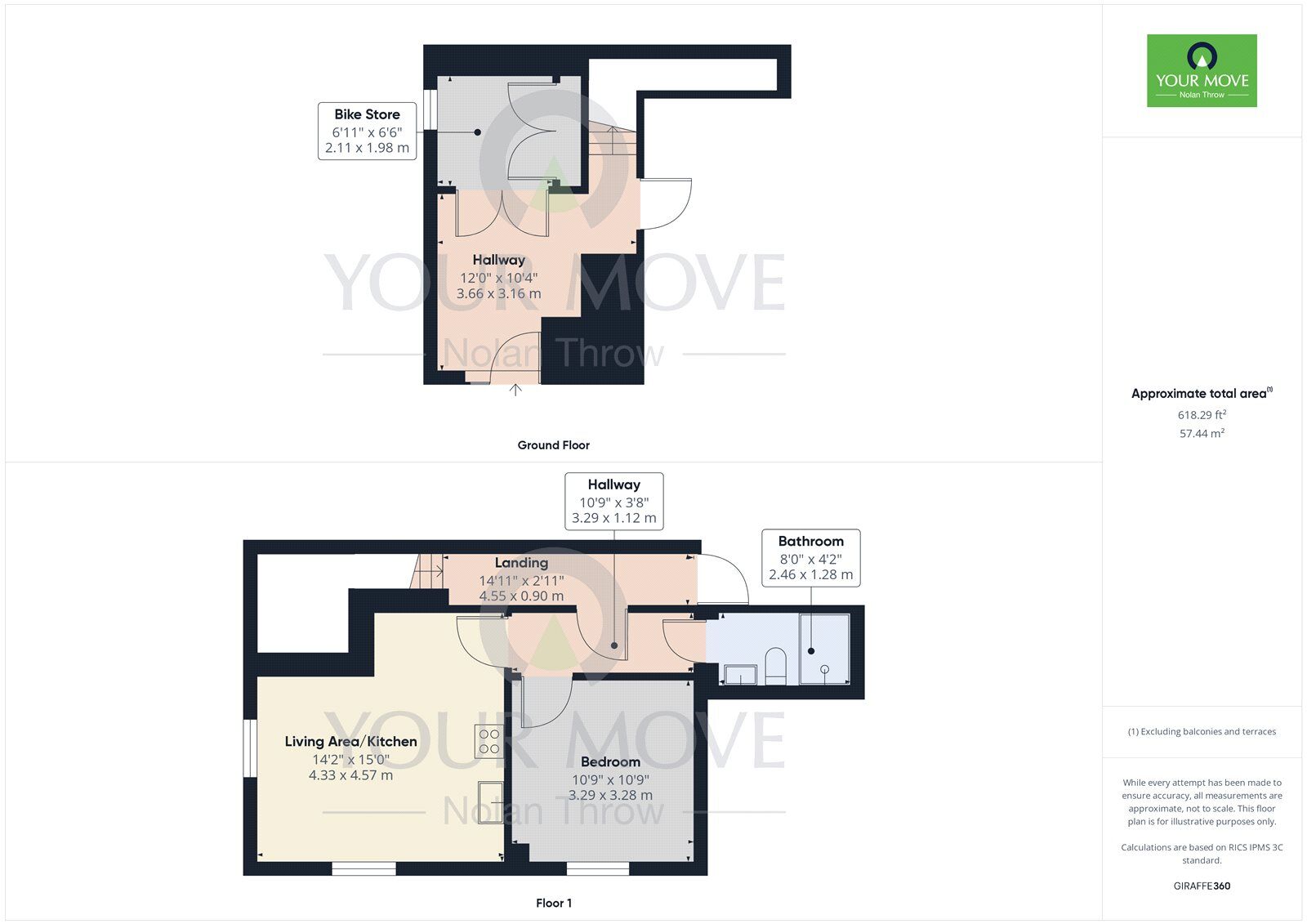 Floorplan of 1 bedroom  Flat to rent, Cobden Street, Kettering, Northamptonshire, NN16