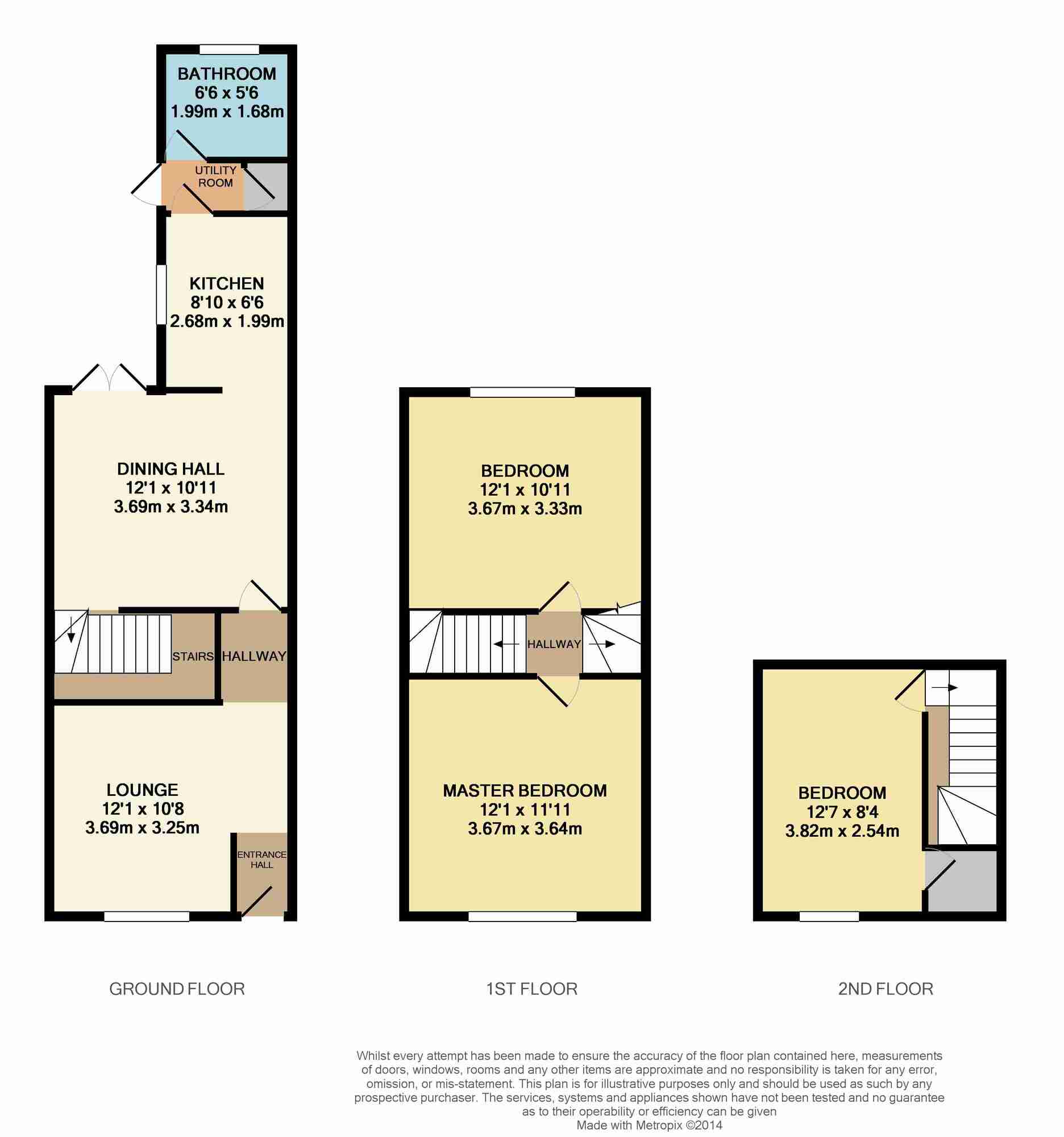 Floorplan of 3 bedroom  House to rent, Wellington Street, Kettering, Northamptonshire, NN16