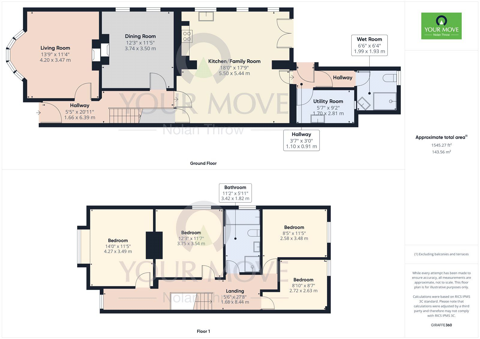 Floorplan of 4 bedroom Semi Detached House for sale, Wellingborough Road, Rushden, Northamptonshire, NN10