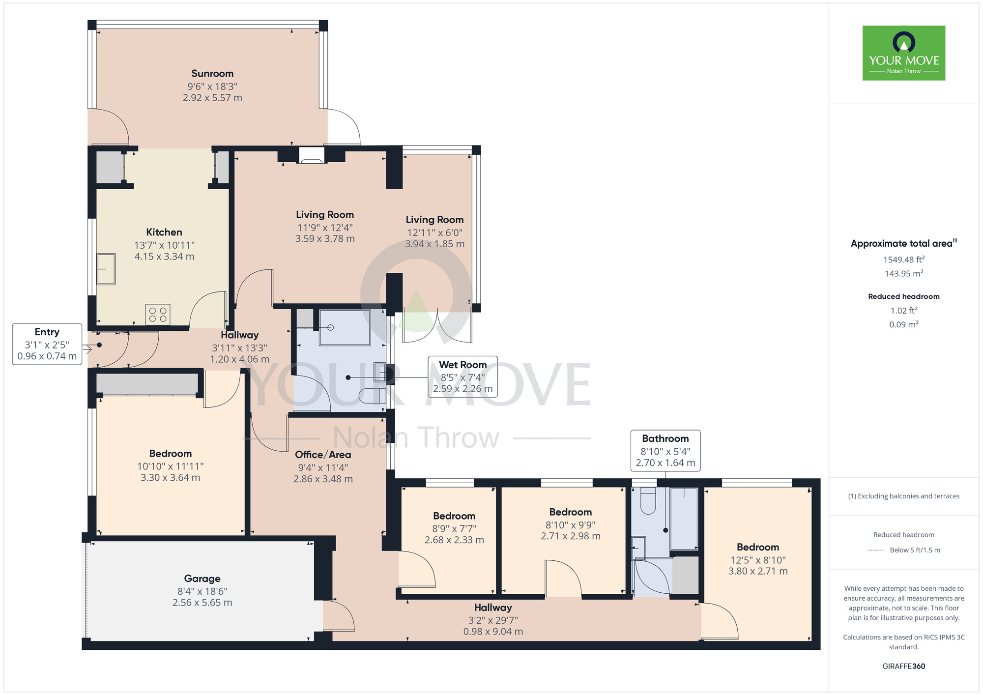 Floorplan of 4 bedroom Detached Bungalow for sale, Higham Road, Burton Latimer, Northamptonshire, NN15