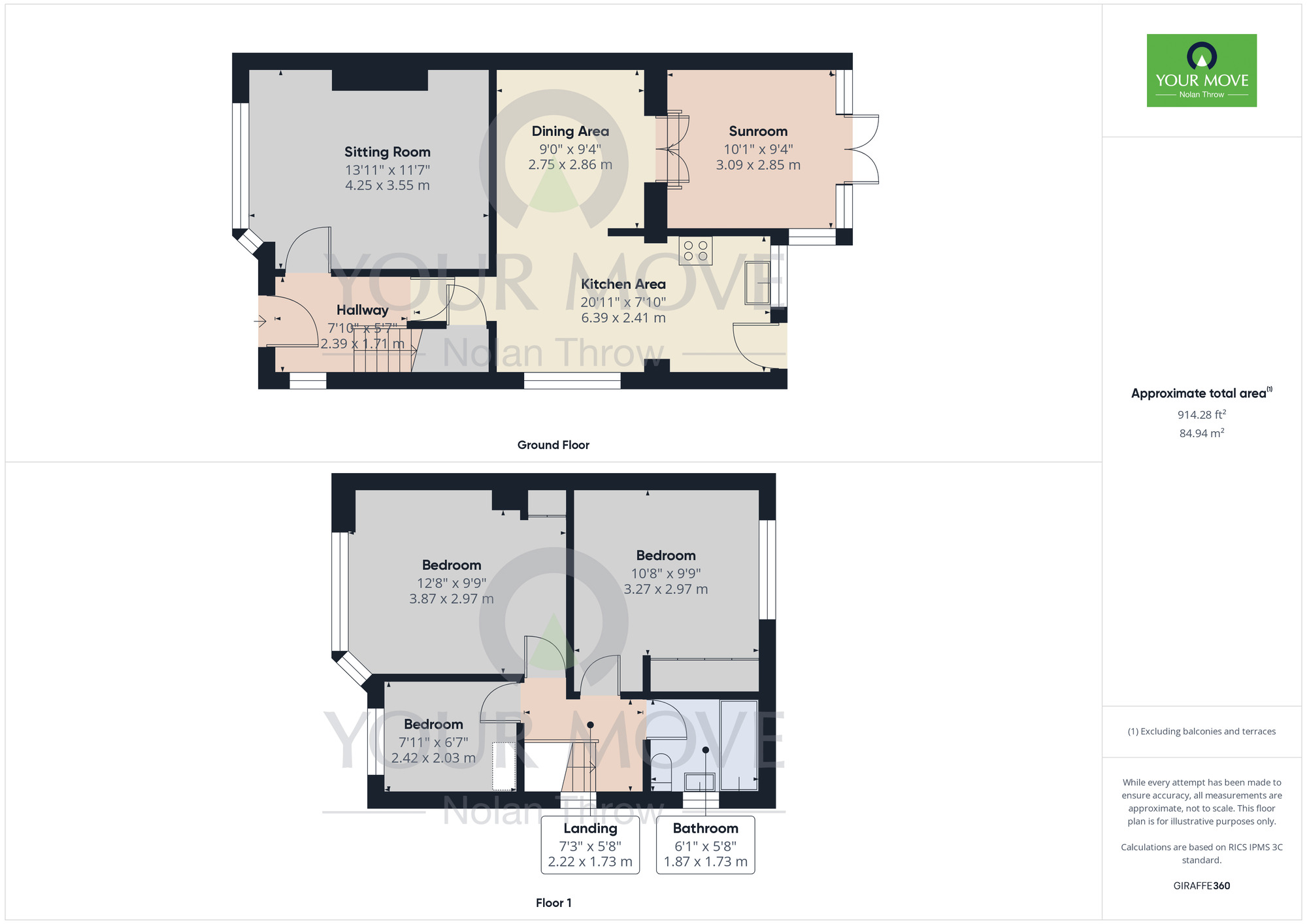 Floorplan of 3 bedroom Semi Detached House for sale, Copelands Road, Desborough, North Northamptonshire, NN14