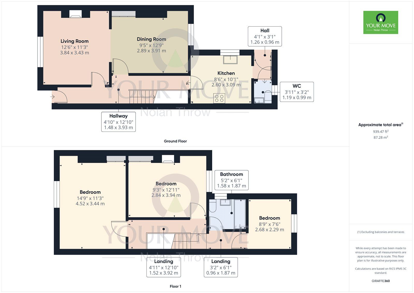 Floorplan of 3 bedroom Mid Terrace House for sale, College Street, Wellingborough, Northamptonshire, NN8