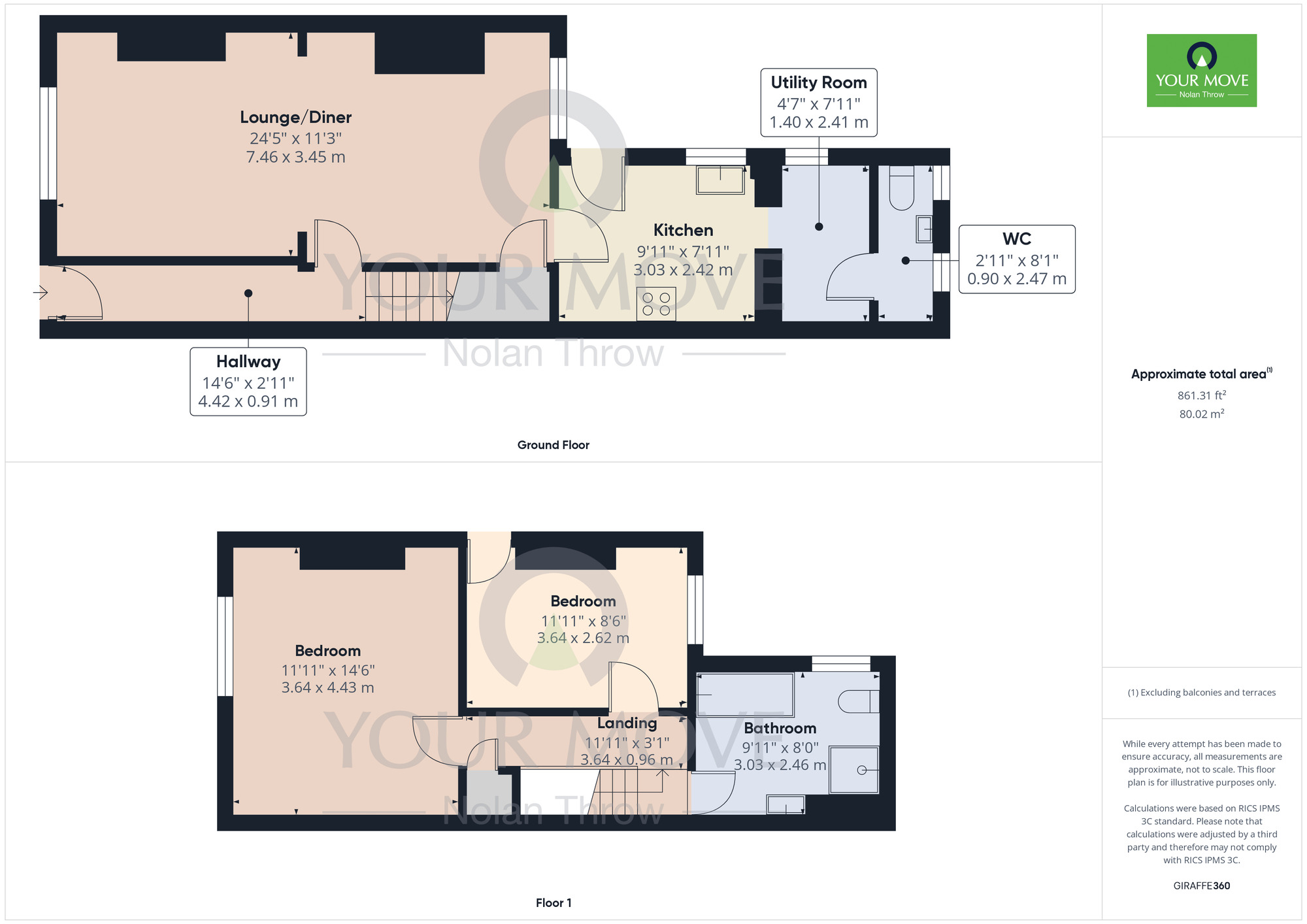 Floorplan of 2 bedroom Mid Terrace House for sale, Edmund Street, Kettering, Northamptonshire, NN16