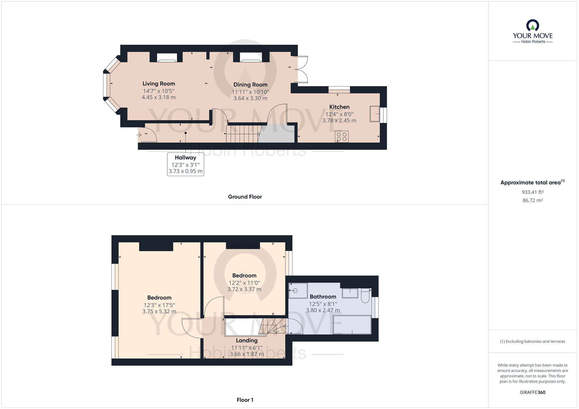 Floorplan of 2 bedroom Mid Terrace House for sale, Mill Road, Kettering, Northamptonshire, NN16