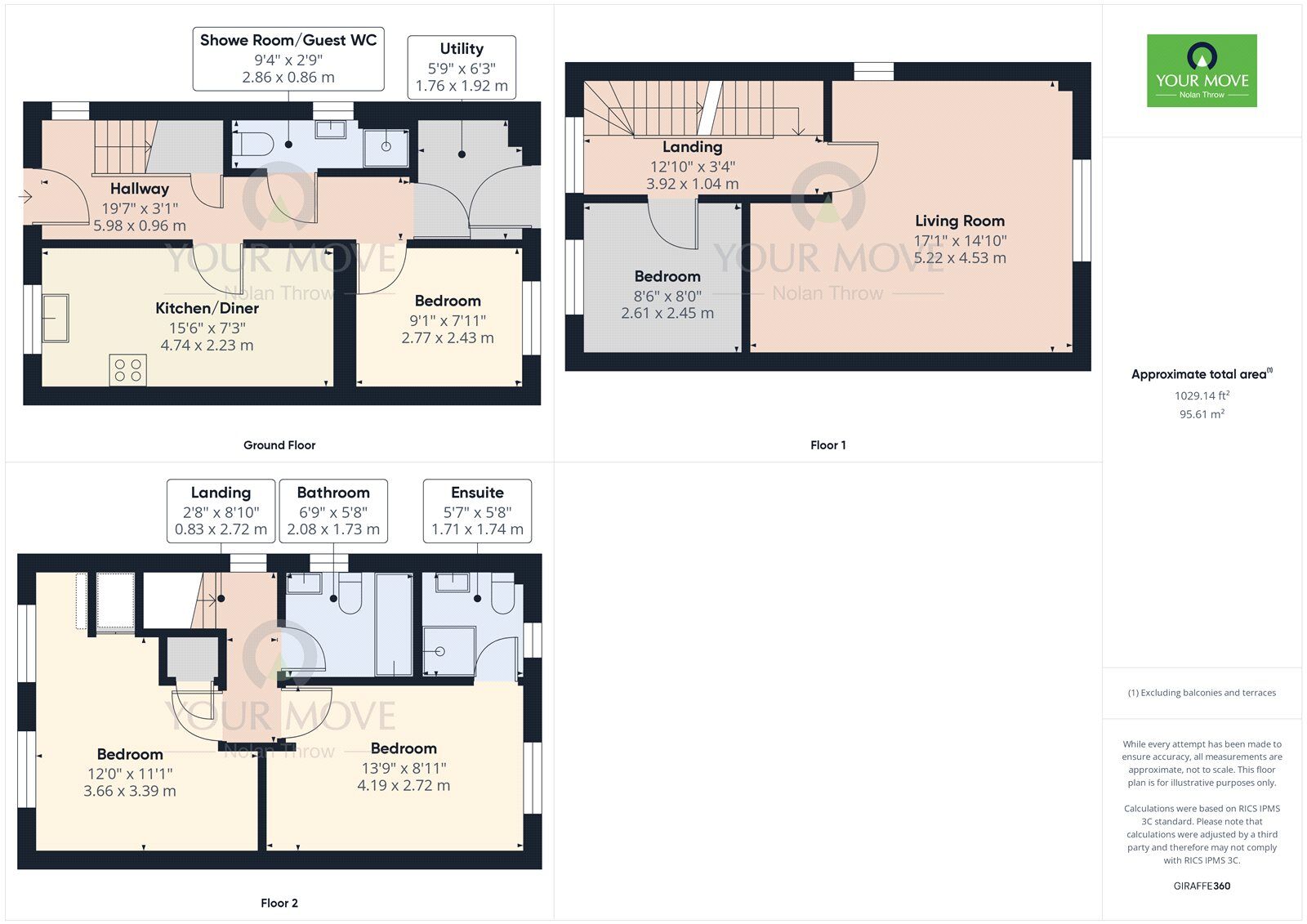 Floorplan of 4 bedroom End Terrace House for sale, Abbots Close, Kettering, Northamptonshire, NN15