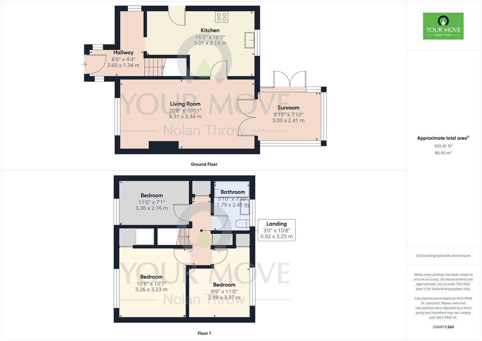 Floorplan of 3 bedroom Semi Detached House for sale, Chesil Walk, Corby, Northamptonshire, NN18