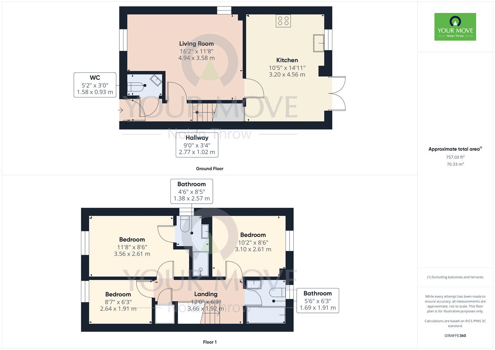 Floorplan of 3 bedroom Semi Detached House for sale, Peveril Street, Barton Seagrave, Northamptonshire, NN15