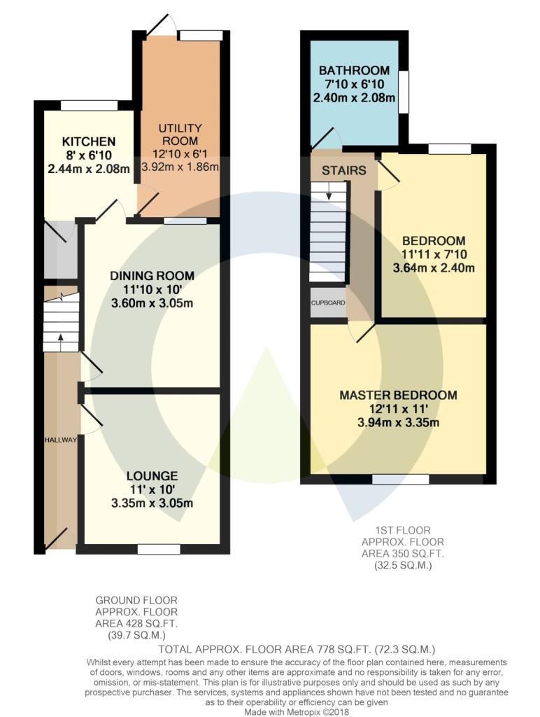 Floorplan of 2 bedroom Mid Terrace House for sale, Duke Street, Kettering, Northamptonshire, NN16