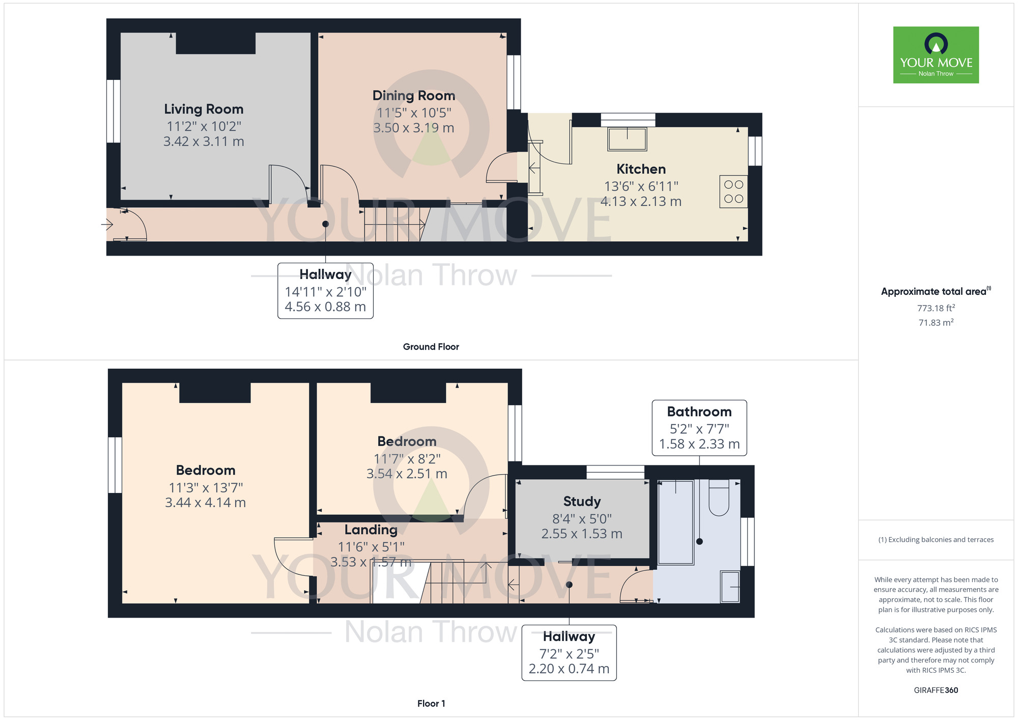 Floorplan of 2 bedroom Mid Terrace House to rent, Duke Street, Kettering, Northamptonshire, NN16