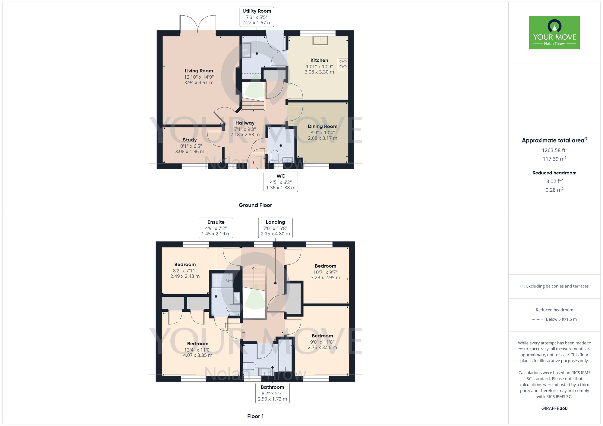 Floorplan of 4 bedroom Detached House for sale, Hensman Close, Rushden, Northamptonshire, NN10