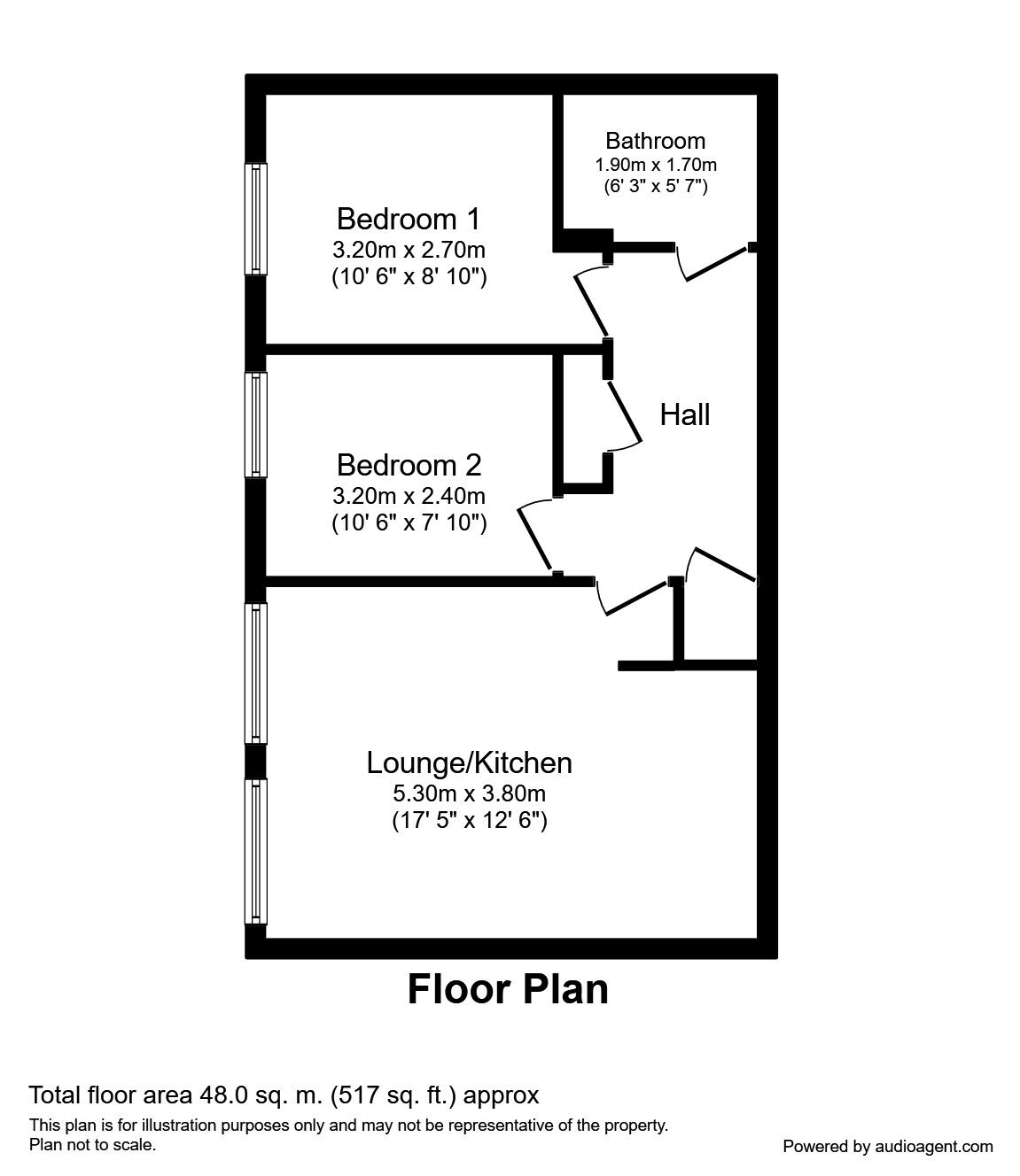 Floorplan of 2 bedroom  Flat to rent, Mulberry Lane, Steeton, West Yorkshire, BD20