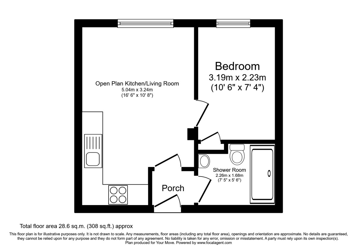 Floorplan of 1 bedroom  Flat to rent, Parkwood Rise, Keighley, West Yorkshire, BD21