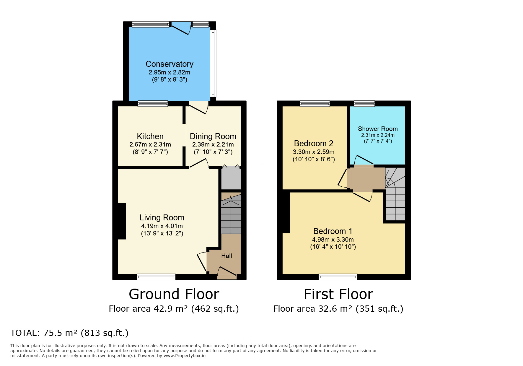 Floorplan of 2 bedroom Mid Terrace House for sale, Riverside, Keighley, West Yorkshire, BD21