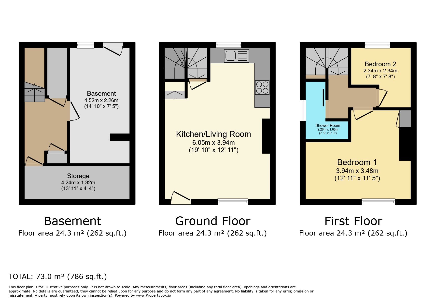 Floorplan of 2 bedroom End Terrace House for sale, Prospect Street, Keighley, West Yorkshire, BD22