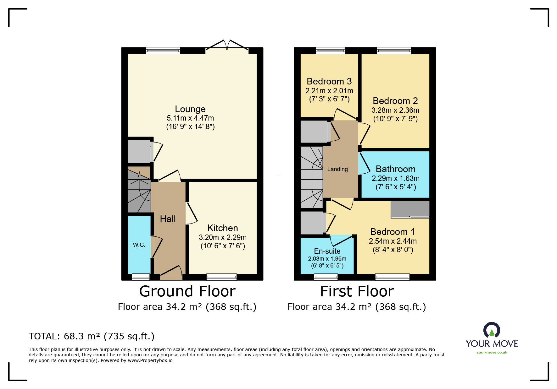 Floorplan of 3 bedroom  House to rent, Townson Fold, Eastburn, West Yorkshire, BD20