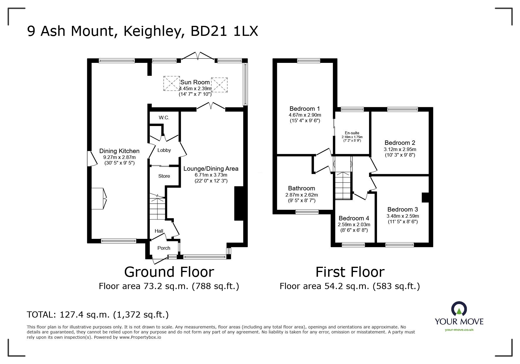 Floorplan of 4 bedroom Semi Detached House for sale, Ash Mount, Keighley, West Yorkshire, BD21