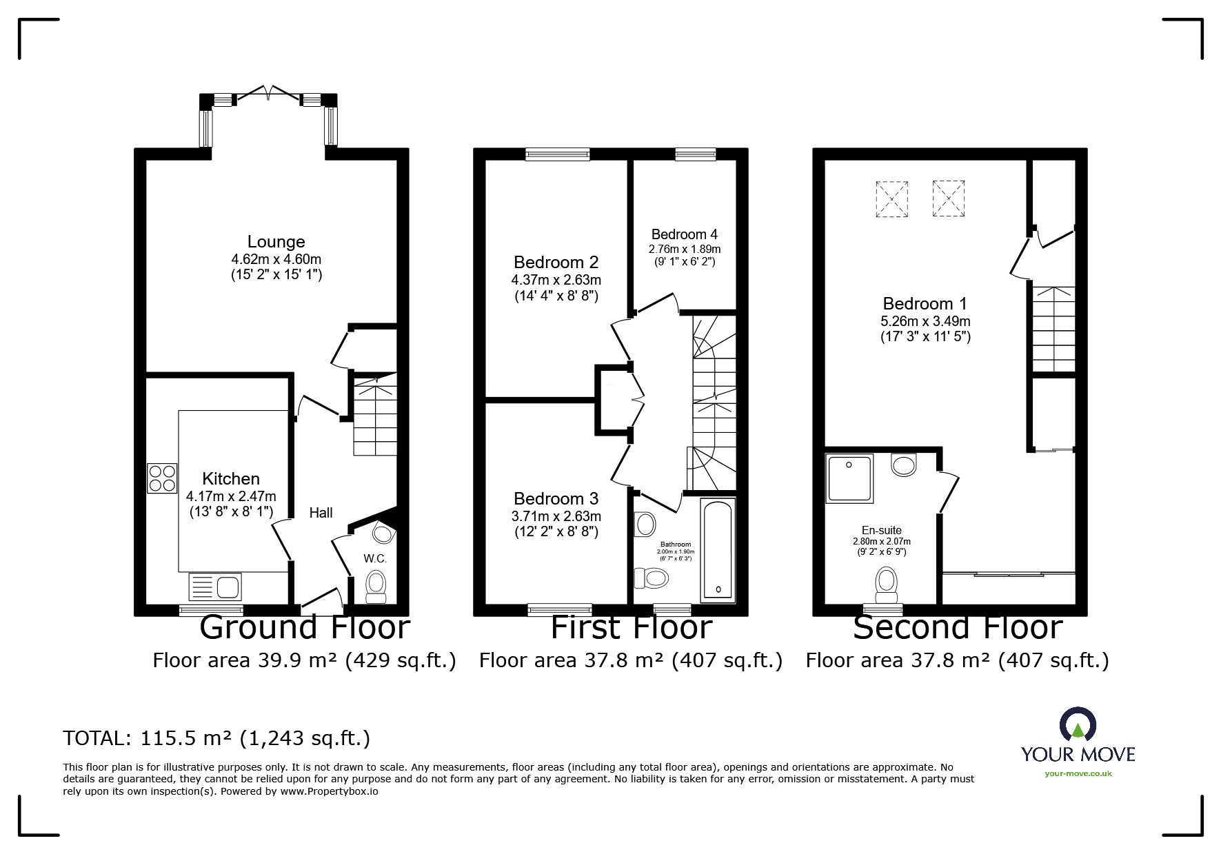 Floorplan of 4 bedroom Mid Terrace House for sale, Fulton Crescent, Silsden, West Yorkshire, BD20