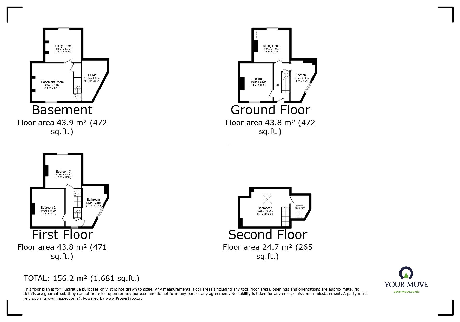 Floorplan of 3 bedroom End Terrace House for sale, Station Road, Oxenhope, West Yorkshire, BD22