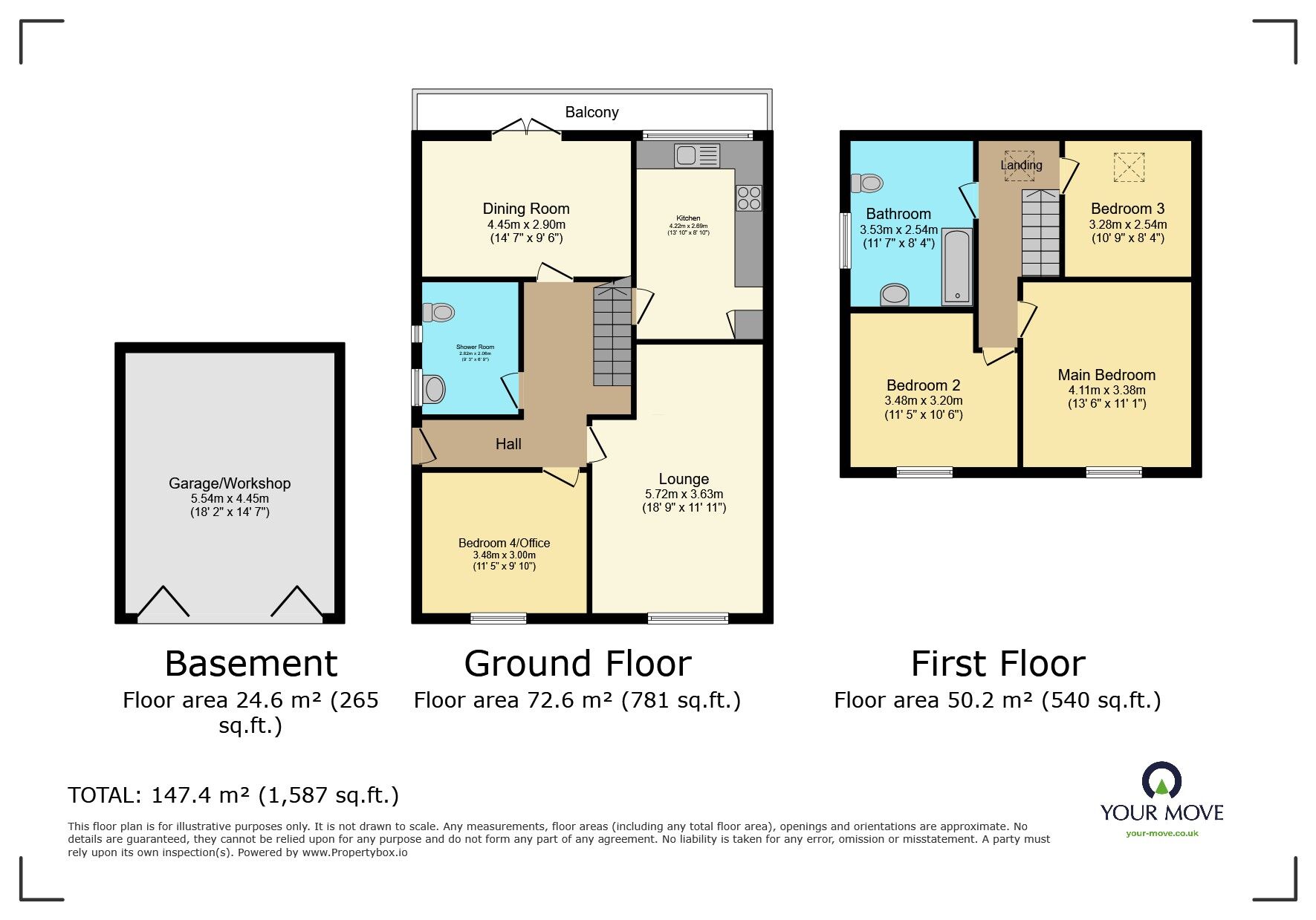 Floorplan of 4 bedroom Semi Detached House for sale, Ogden Crescent, Denholme, West Yorkshire, BD13