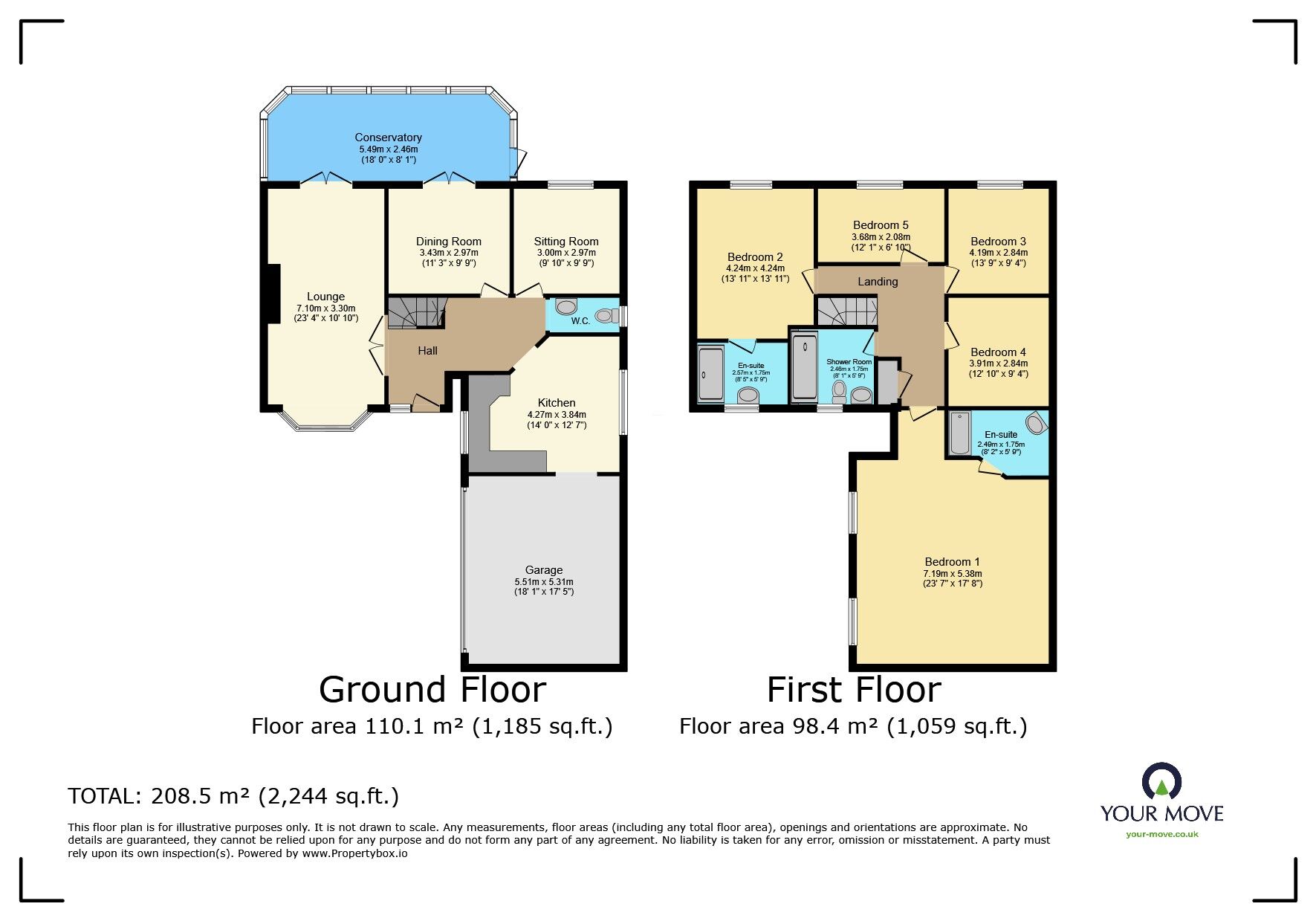 Floorplan of 5 bedroom Detached House for sale, Cupstone Close, West Yorkshire, BD20