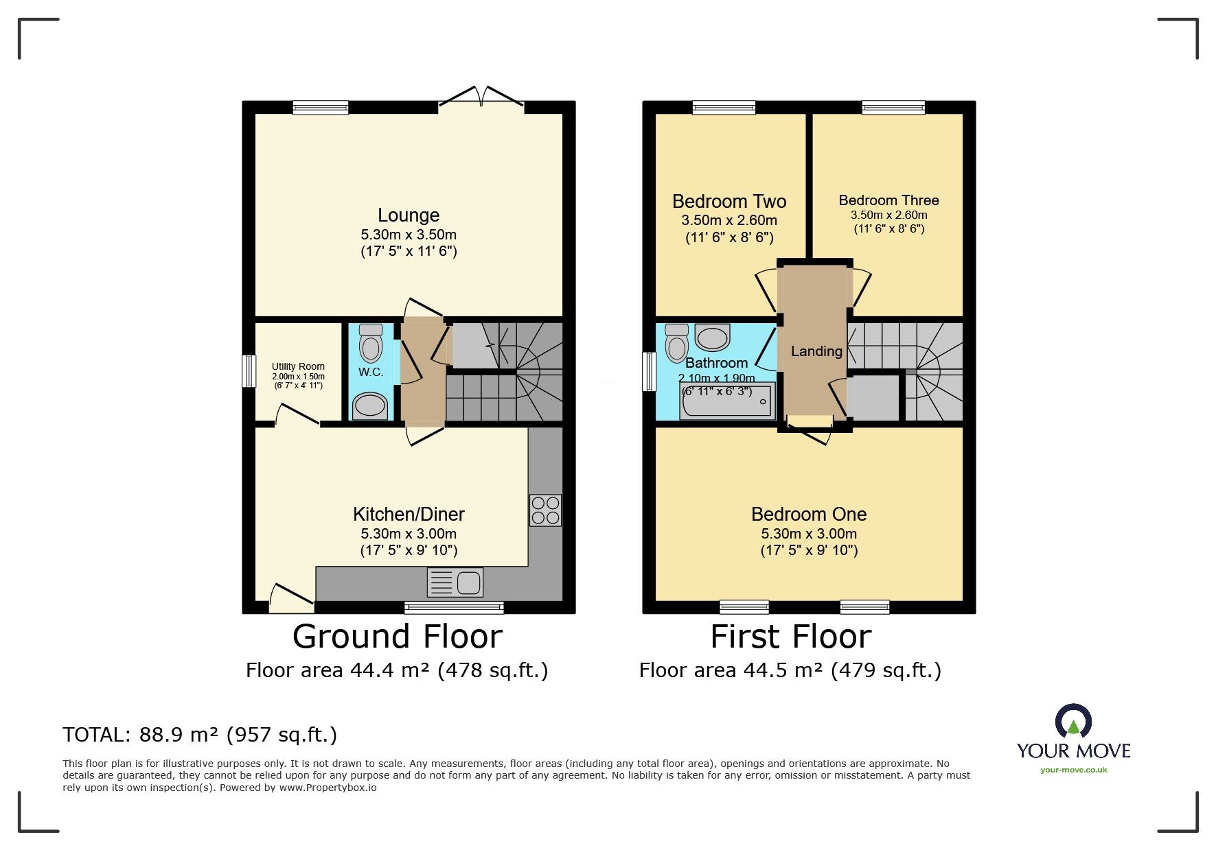 Floorplan of 3 bedroom End Terrace House for sale, Lingbob Mill Fold, Wilsden, West Yorkshire, BD15