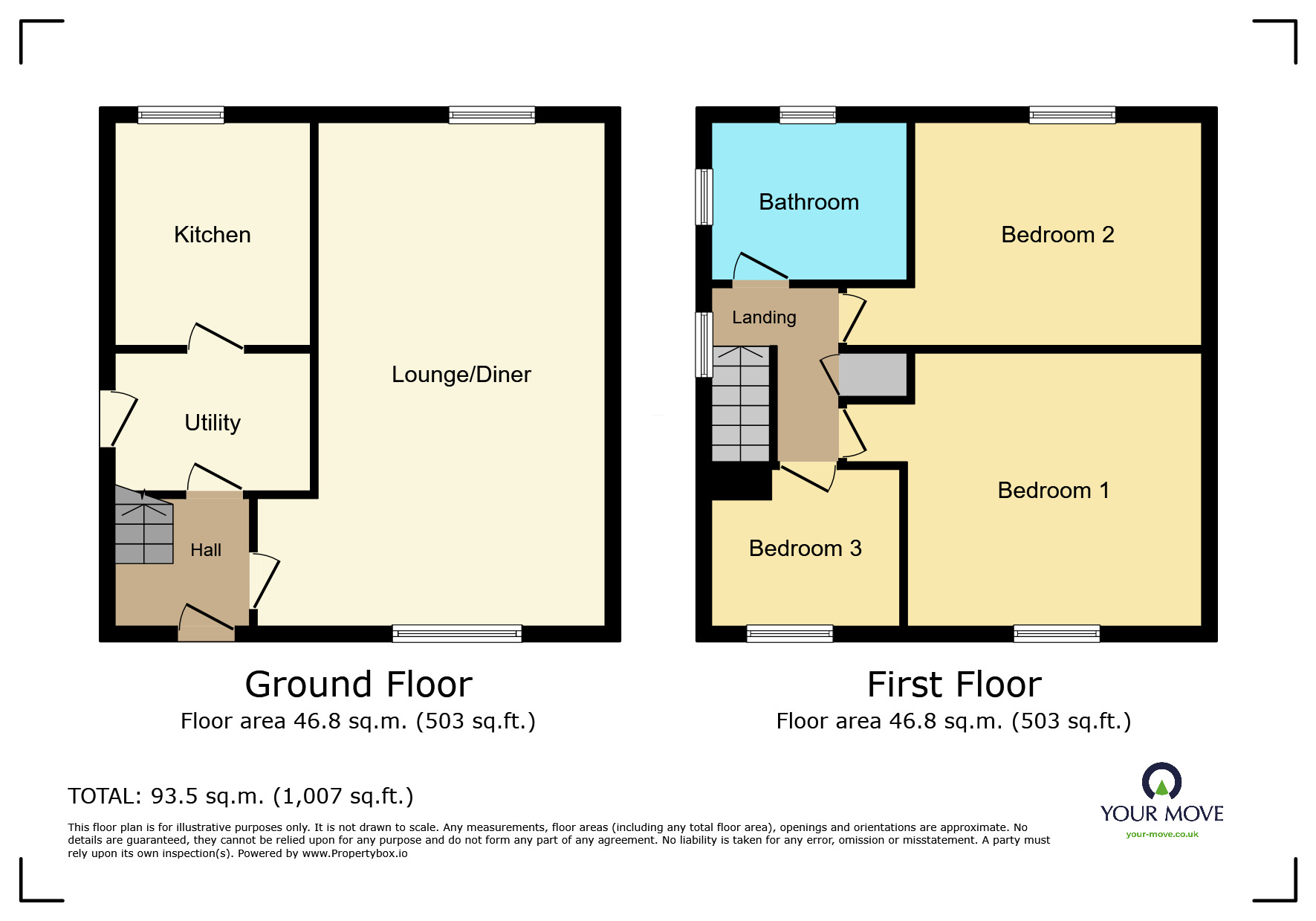 Floorplan of 3 bedroom Semi Detached House for sale, Royd House Walk, Keighley, West Yorkshire, BD21