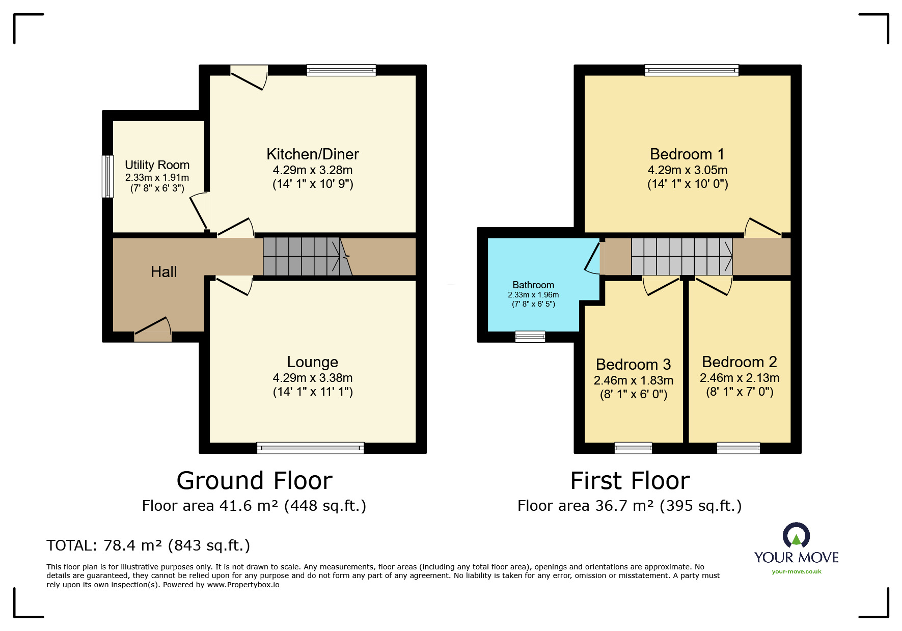 Floorplan of 3 bedroom Semi Detached House for sale, Arncliffe Road, Keighley, West Yorkshire, BD22