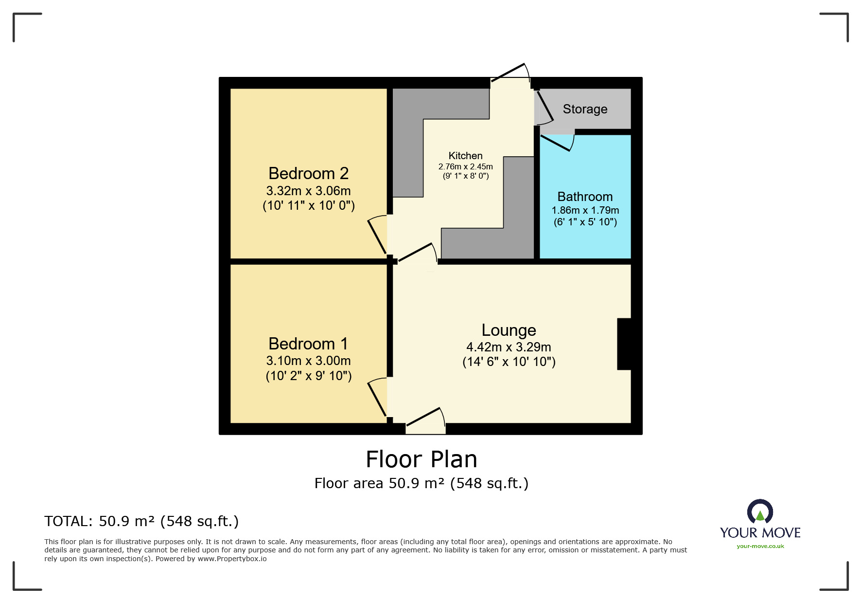 Floorplan of 2 bedroom End Terrace Bungalow to rent, Primrose Street, Keighley, West Yorkshire, BD21