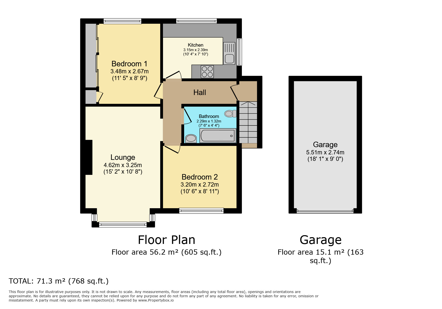 Floorplan of 2 bedroom Semi Detached Bungalow for sale, Park View Avenue, Cross Roads, West Yorkshire, BD22