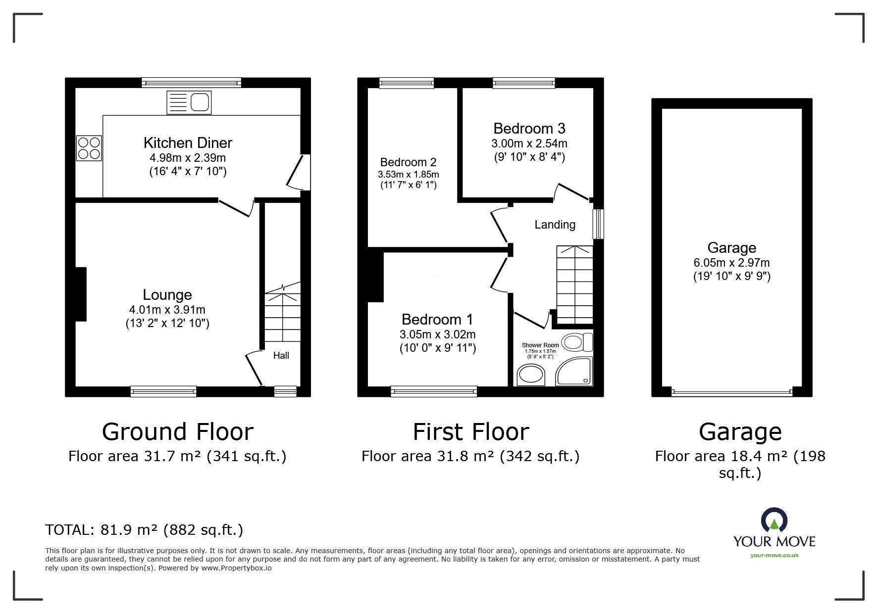 Floorplan of 3 bedroom Semi Detached House for sale, Dawson Road, Keighley, West Yorkshire, BD21