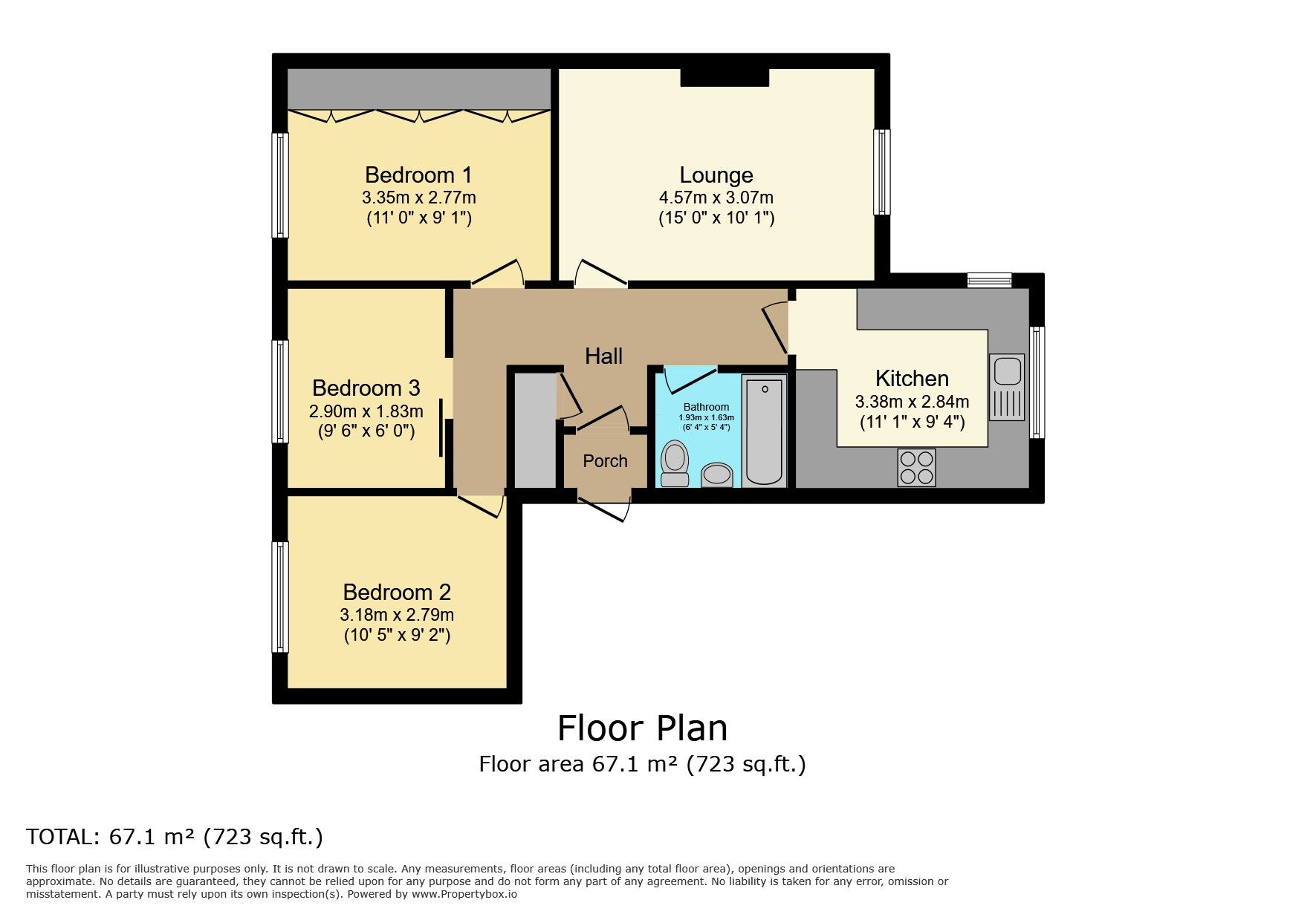 Floorplan of 3 bedroom Semi Detached Bungalow for sale, Westburn Way, Keighley, West Yorkshire, BD22