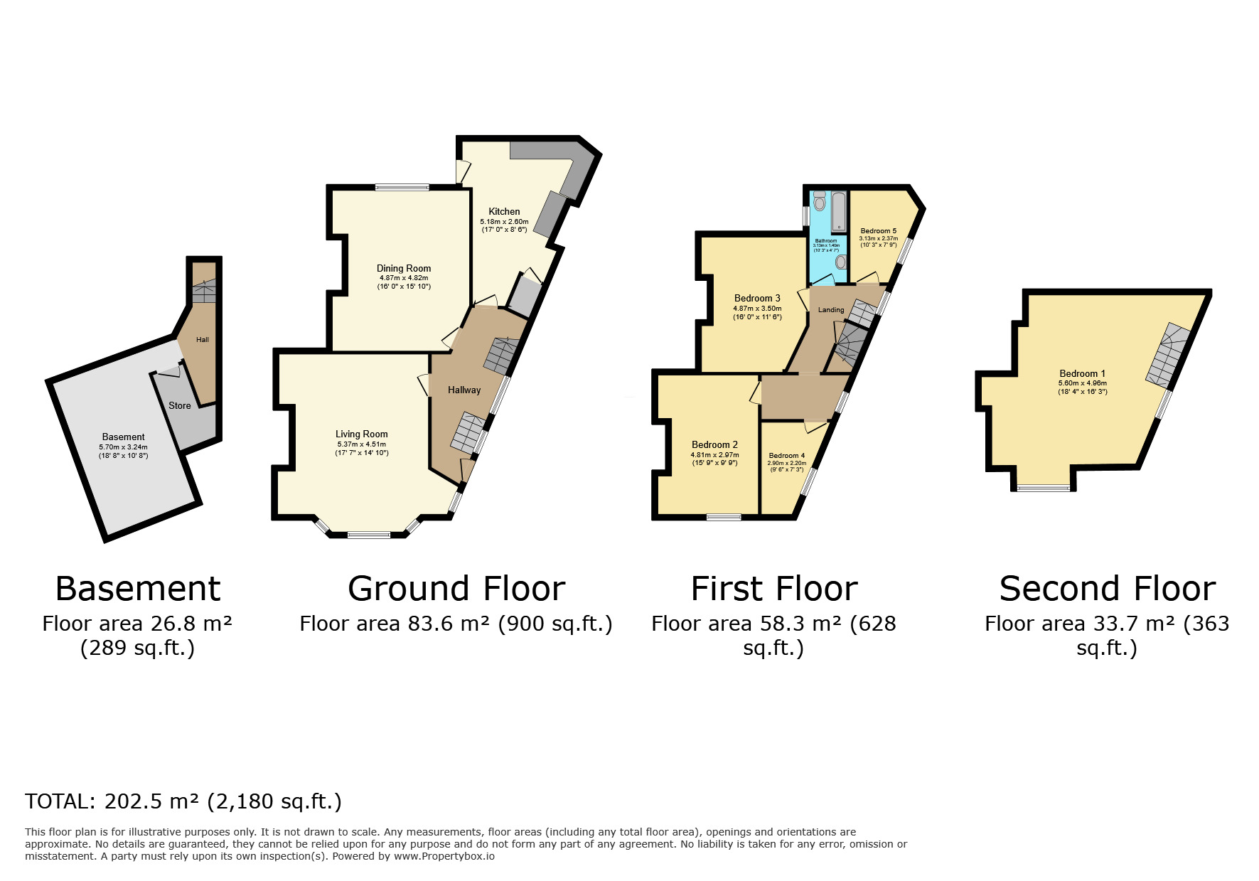 Floorplan of 5 bedroom End Terrace House for sale, Highfield Lane, Keighley, West Yorkshire, BD21