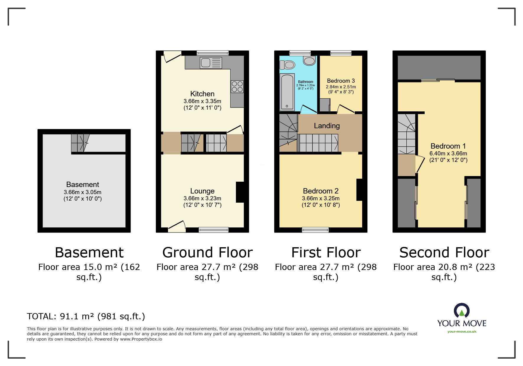 Floorplan of 3 bedroom Mid Terrace House for sale, Carleton Street, West Yorkshire, BD20