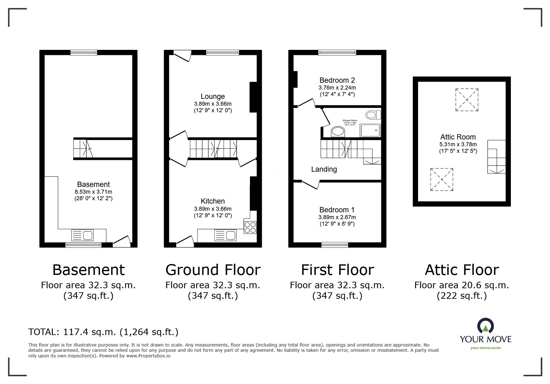 Floorplan of 2 bedroom Mid Terrace House for sale, Poplar Terrace, Keighley, West Yorkshire, BD21