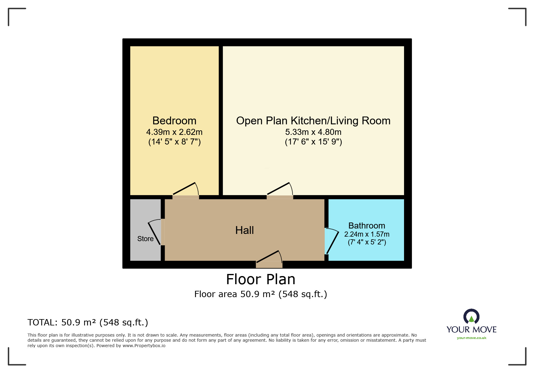 Floorplan of 1 bedroom  Flat for sale, Bentley Court, Parkwood Rise, West Yorkshire, BD21