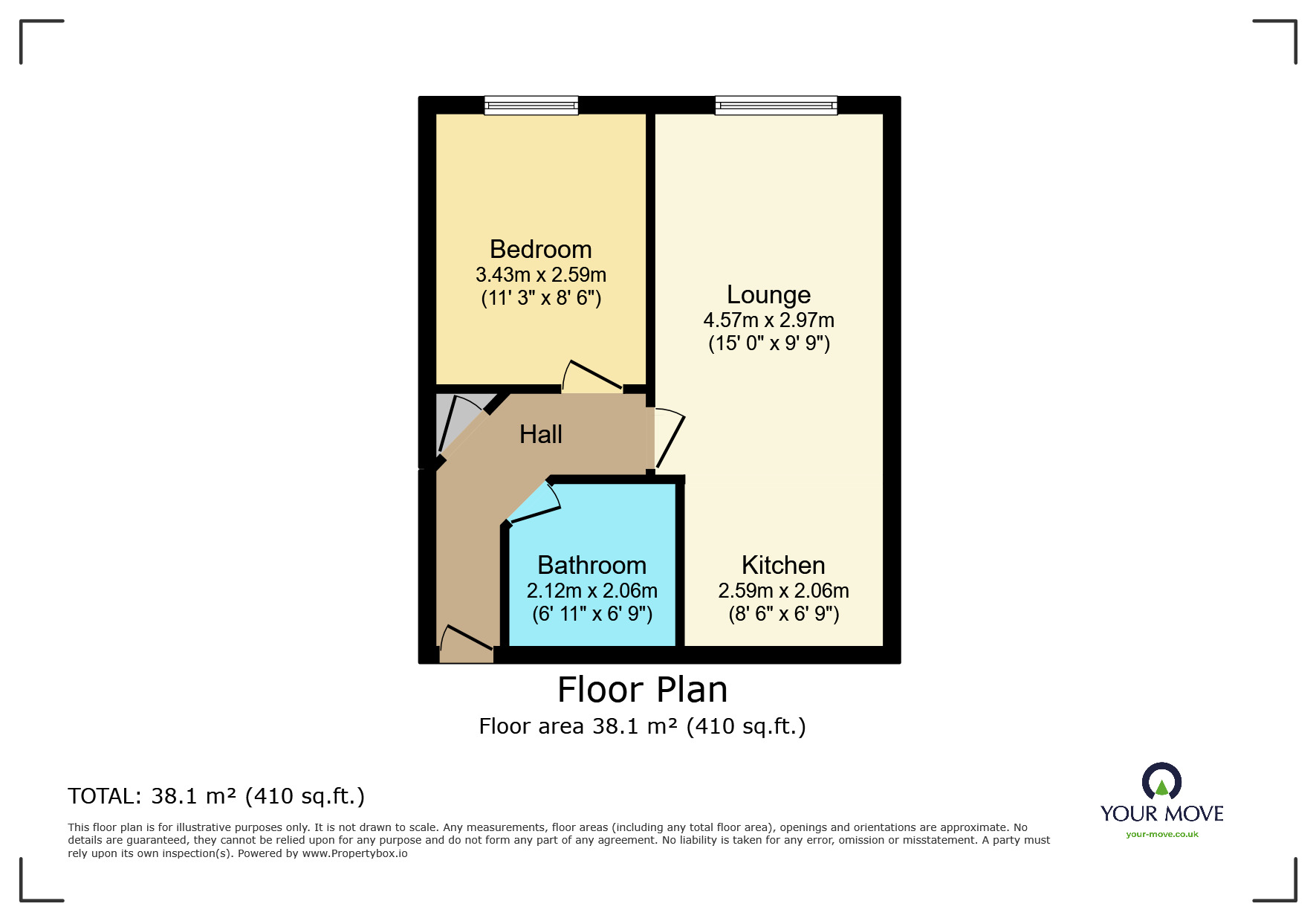 Floorplan of 1 bedroom  Flat for sale, Banks Lane, Riddlesden, West Yorkshire, BD20