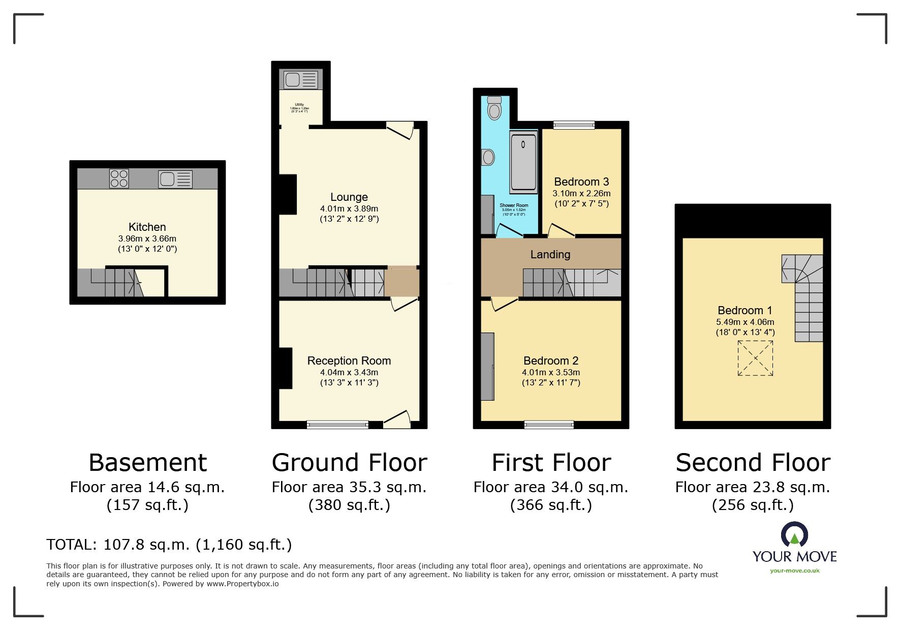 Floorplan of 3 bedroom Mid Terrace House for sale, Broomfield Road, Keighley, West Yorkshire, BD21