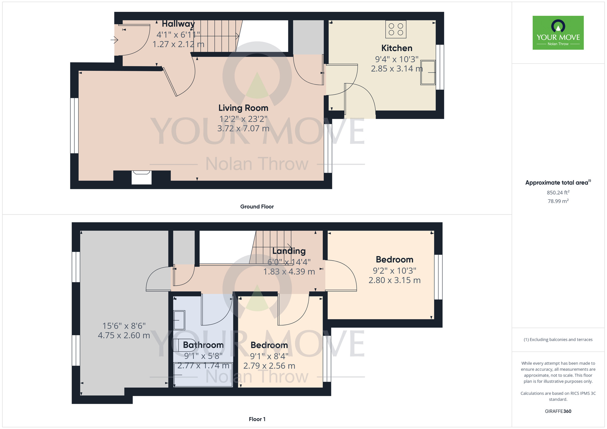 Floorplan of 3 bedroom Mid Terrace House for sale, Garfield Street, Kingsthorpe Village, Northampton, NN2